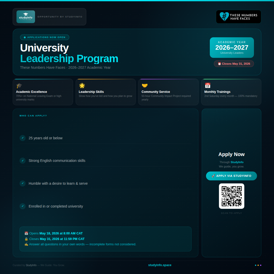 These Numbers Have Faces - 2026 University Leadership Program Application