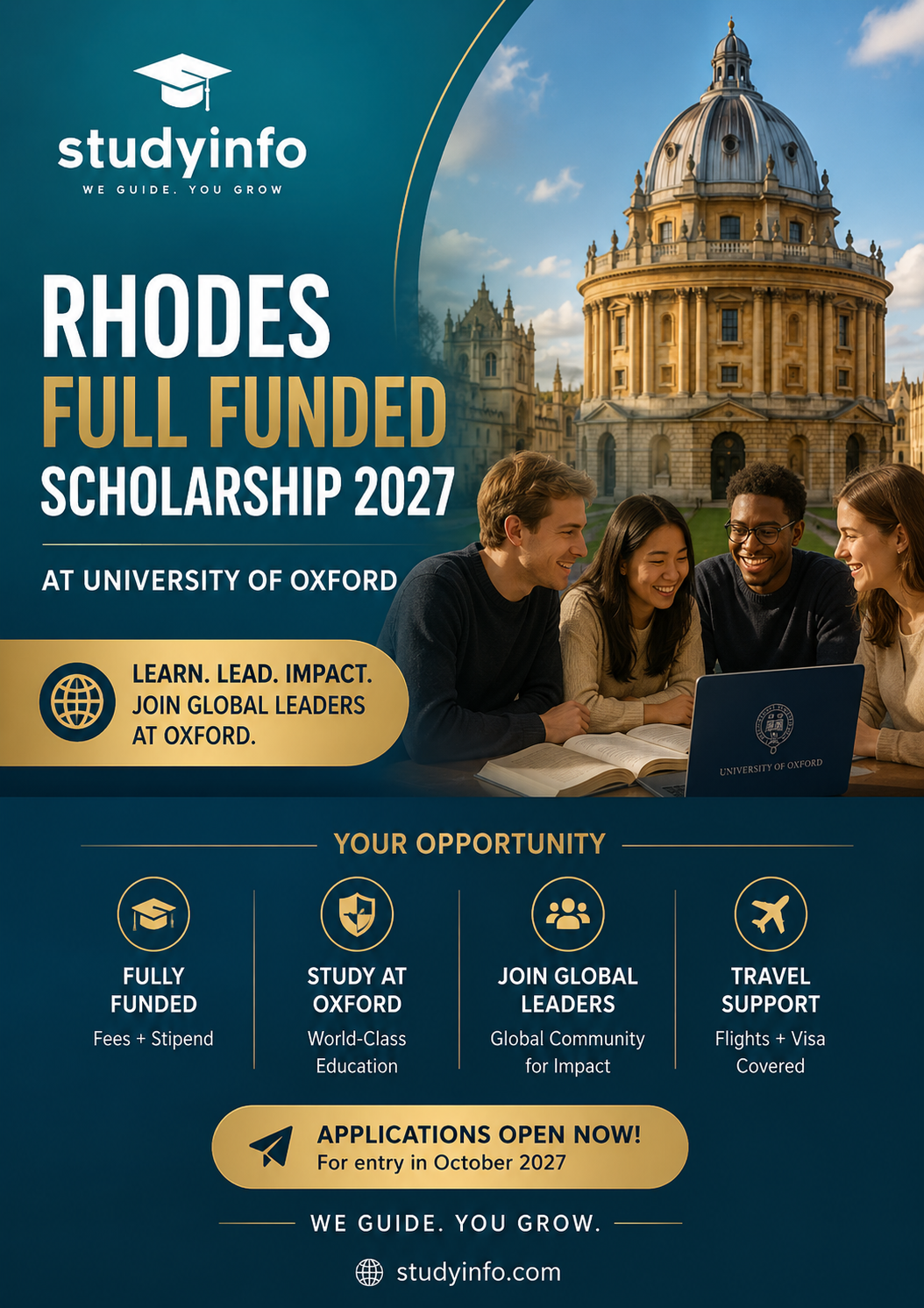 RHODES FULL FUNDED SCHOLARSHIP 2027 AT UNIVERSITIES OF OXFORD.