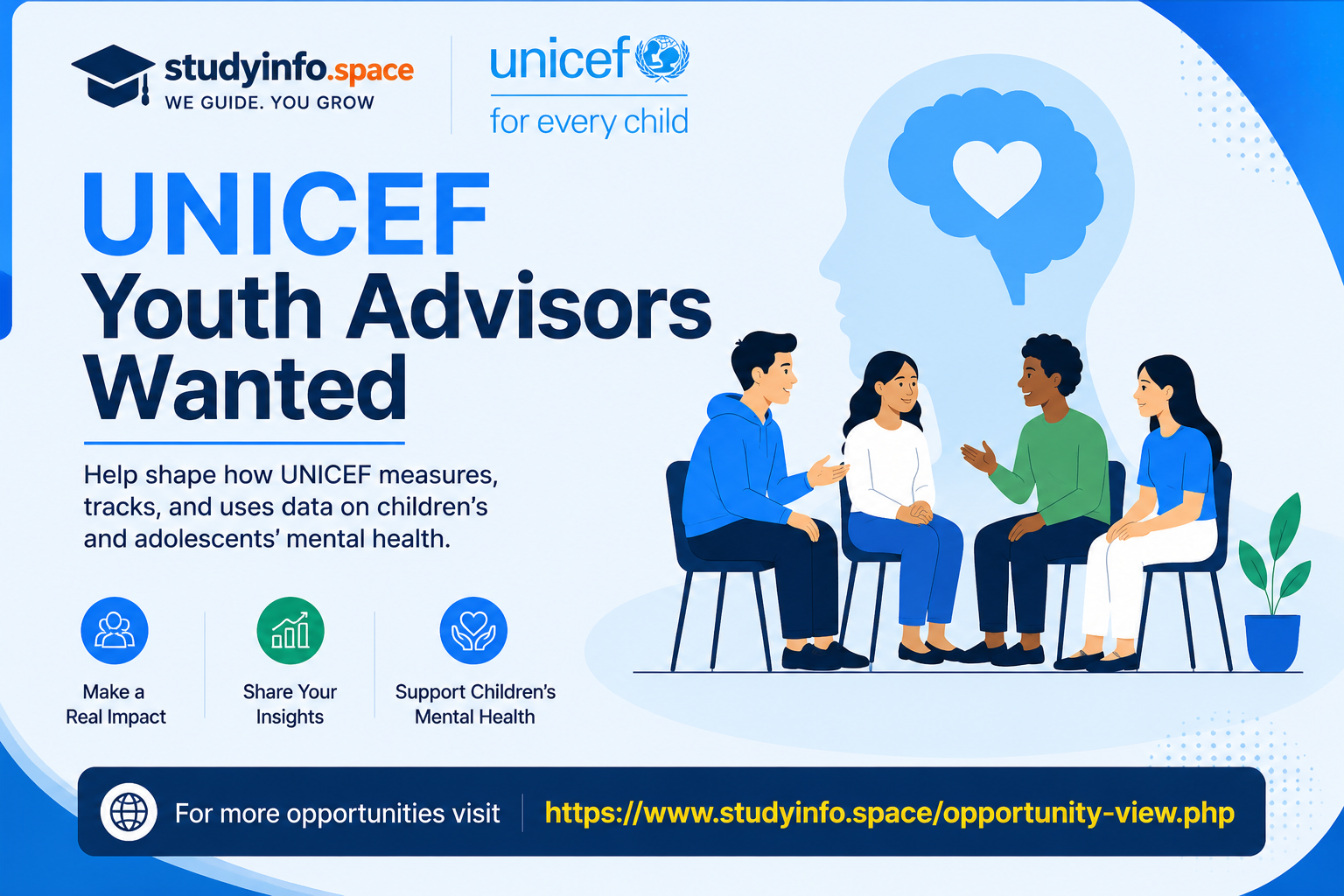 UNICEF is recruiting Youth Advisors to shape global child & adolescent mental health